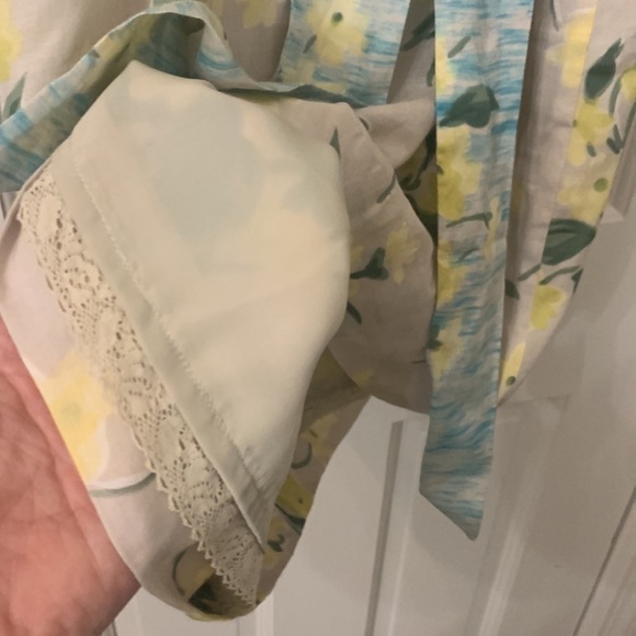 Anthropology Dress Maeve size 2 60% cotton-40% silk. Yellow blue and tan - Picture 10 of 14